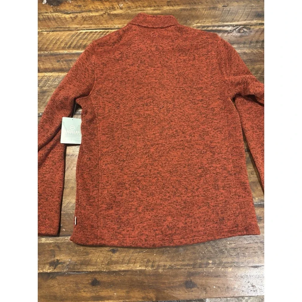 NWT Magellan Fishing Quarter Zip Men's Large Orange Fleece Pullover Sweatshirt‎